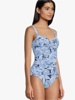 Lilly Pulitzer Bonaire Blue Coastal Constellation One-Piece Swimsuit size 6 NWT
